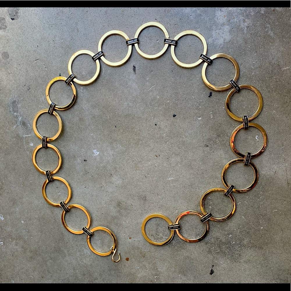 St. John Vintage Large Circles Gold Chain Belt ✨